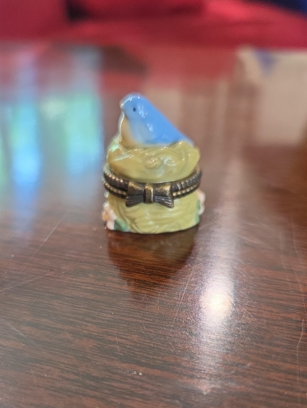 Midwest Of Cannon Falls Blue Bird Trinket Box With Mini Blue Egg Trinket